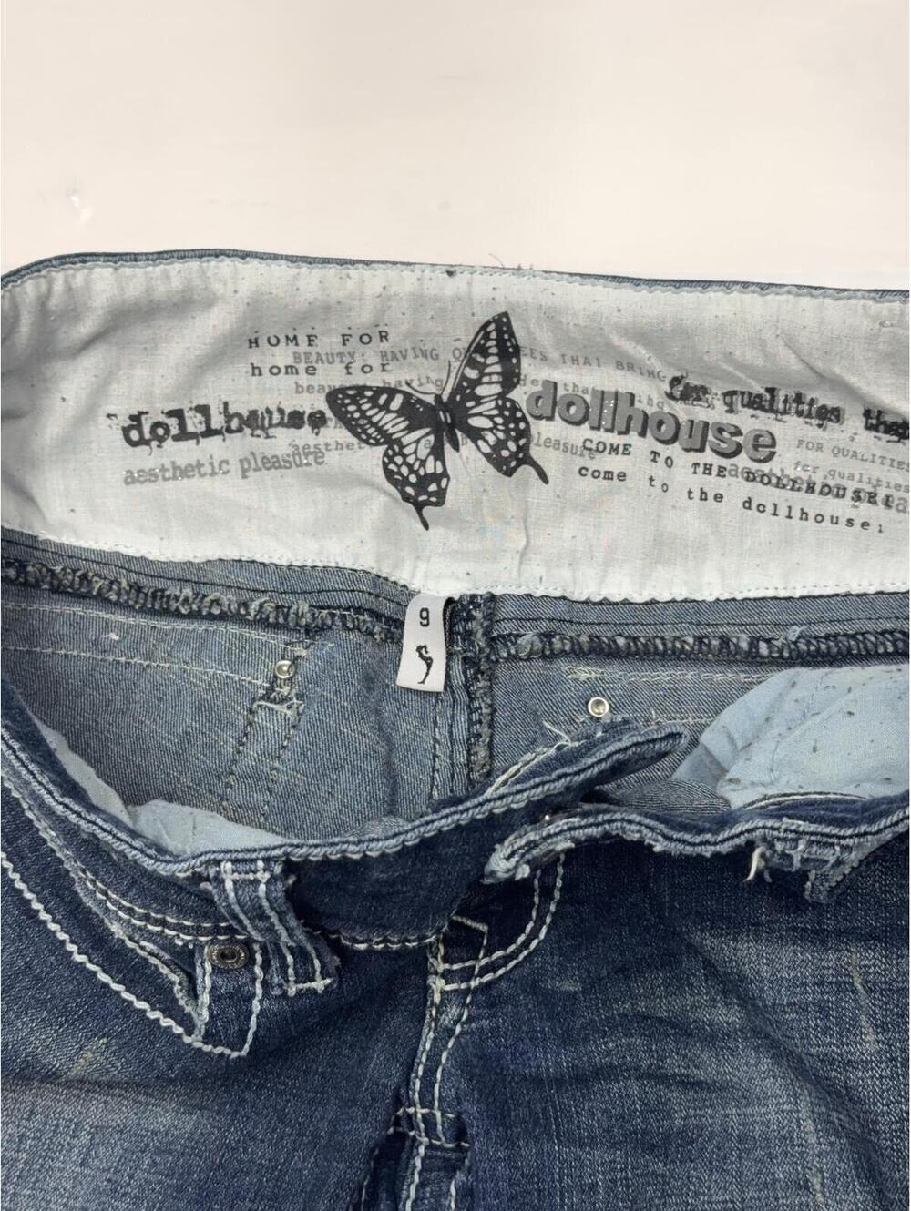 Dollhouse RK-2242 Distressed Bootcut Jeans Juniors Size 9 Stretch Medium Wash - Picture 6 of 12